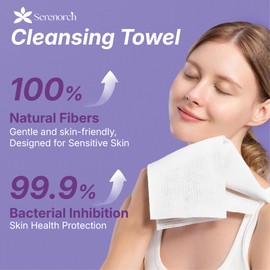 Serenorch Disposable Face Towels, 10" x 12" Ultra Thick Face Towelettes 150 Count