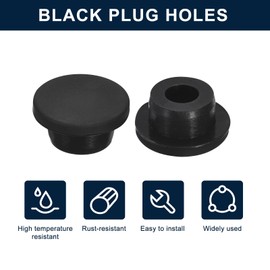 sourcing map 5 Pcs Black Plug Holes, Waterproof Rubber Button Plug for 20mm / 0.79" Hole