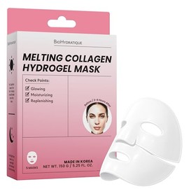 Mascarilla Facial De Colágeno De Hidrogel Tratamiento Hidratante Y Reafirmante Nocturno Para Piel Seca O Madura. Dermatológicamente Probada, Cuidado  