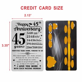 Richesele 45 Year Wedding Anniversary Card - 45th Wedding Anniversary Card - Happy 45 Years Anniversary Decoration Sweet Gifts for Husband Wife
