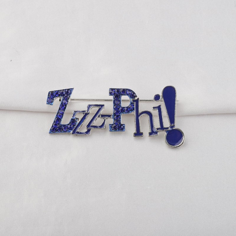 CENWA Zeta Phi Broche de diamantes de imitación Broche de