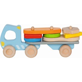 goki Wooden Truck with Stacking Cargo 26 x 6.2 x 10 cm 9 Pieces Per Piece