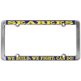 Seabees We Build, We Fight License Plate Frame, Thin Rim