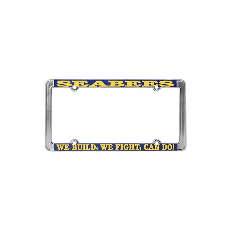 Seabees We Build, We Fight License Plate Frame, Thin Rim