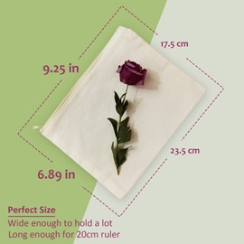 20PCS KOOLMOX Beige Canvs Pouches with Multi-Colored Zippers of 10 Zipper Colors, Cosmetic Bags for DIY Projects