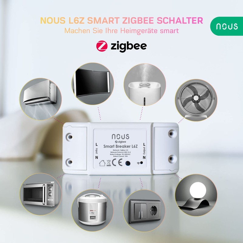 ZigBee Switch Nous L6Z - Alexa Light Switch Flush-Mounted Tuya