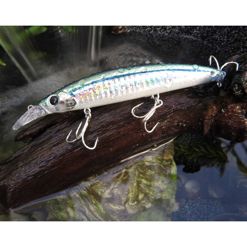 Blue Storm Lure, Sea Bass Lure, Fliramé, Floating Minnow, 110MD,