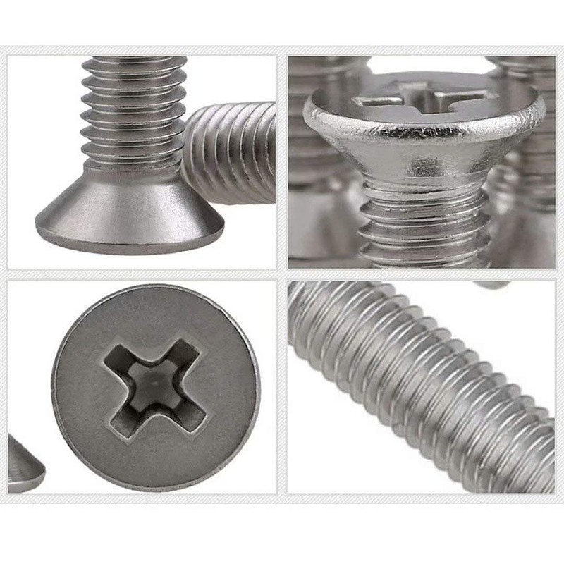 BOZONLI Phillips Countersunk Machine Screws Bolt Flat Head Stainless Steel