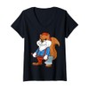 Womens Cartoon Squirrel Character With Axe For Children V-Neck T-Shirt