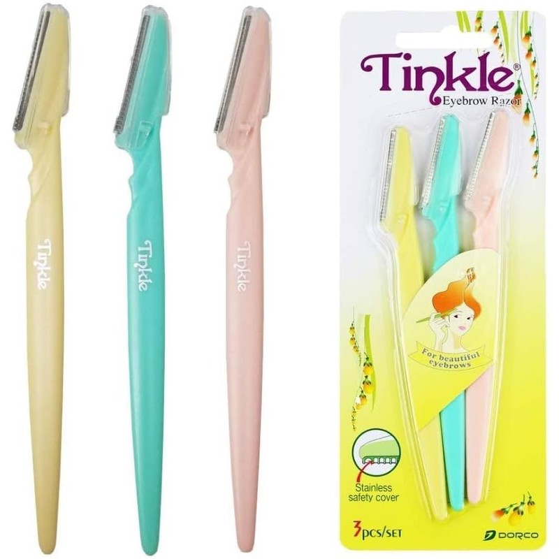 Tinkle Pack of 3 Eyebrow Shapers Razors Shavers Shaving Grooming