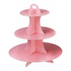 3-Tier Cardboard Cupcake Stand,Pink Cupcake Stand Tower for Birthday Wedding