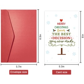 SuperShunhu Funny Christmas Card for Her Him, Romantic Xmas Card for Husband Wife, Witty Christmas for Friend Family, Merry Christmas from The Best Decision You ever Made