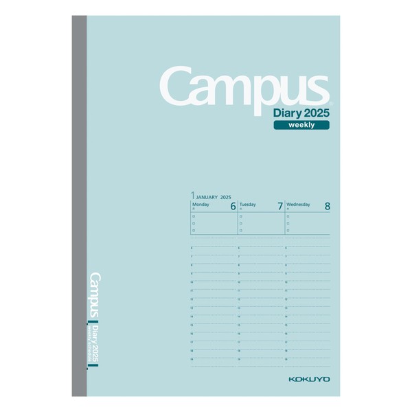 Kokuyo 2025 Campus Diary Weekly Vertical A5 Light Gree Ni-CWVLG-A5-25
