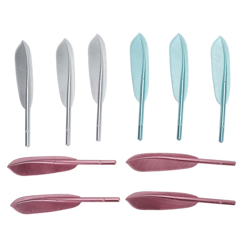 10Pcs Feather Pens Kids Ballpoint Pen Set ABS Plastic Office