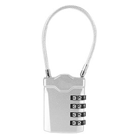 TSA Accepted Resettable 4 Digit Lock Travel Luggage Suitcase Code Padlock(Silver)