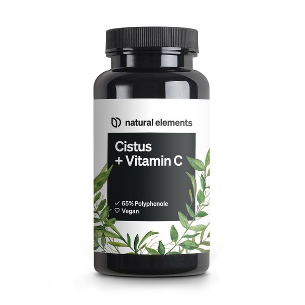 Cistus Incanus with Vitamin C - 90 Capsules - 250mg Polyphenols per Capsule (65%) - Vegan, High Dose, Highly Bioavailable - No Unnecessary Additives - Produced in Germany & Laboratory Tested