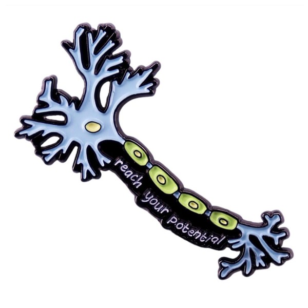 Ficsowy Neuron Cells Reach Your Potential Brooch Science Enamel Badge,