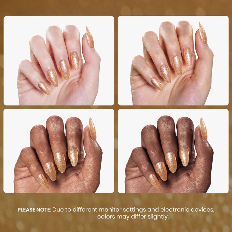 Beetles Glitter Gel Nail Polish 9ml: Gold Shimmer Sparkly Gel