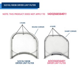 5231EL1003B Dryer Lint Filter Replacement for Lg, AP4440606 Dryer Lint Trap Replacement for LG, for Ken-more Dryer Lint Screen Replacement Part 1266857, PS3527578 Dryer Lint Screen Trap with Felt Seal