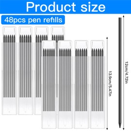 OFKPO 48Pcs Pencil Refills, 2.8mm Pencil Lead Refills, for Carpenter Mark Pencils, Mechanical Pencils.(Black)