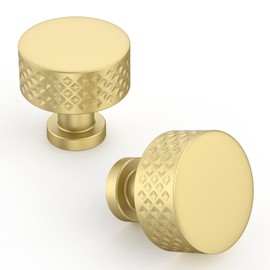 Asidrama 10 Pack Brushed Gold Kitchen Cabinet Knobs Cabinet Hardware Zinc Knobs for Dresser Drawers