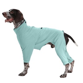 LeleTail Dog Pajamas with Back Zipper, Stretchy Dogs Pjs for Large Dogs Boys & Girls, Soft Comfy Pet Onesie Clothes Shirt Dog Outfits Jammies Costume, Weimaraner, Dalmatian, Green XL