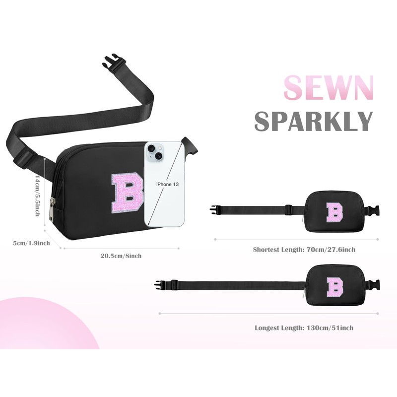 COSHAYSOO Black Belt Bag Small Waist Fanny Pack Crossbody Purse