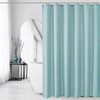 Gibelle Teal Shower Curtain, Waffle Weave Textured Fabric Shower Curtain