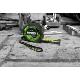 TRACER 8m Auto-Lock Tape Measure (Nylon Coated Tape Measure with Magnetic Hook and auto-Lock Feature)