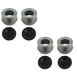 VIRTIONZ 4pcs 1.98" Trailer Axle Dust Cap Cup Grease Cover Hub with Rubber Plugs for Most 2000 to 3500 lb Trailer Dexter EZ Lube Trailer Camper RV Boat, Trailer Axle Wheel Hub and Bearing Dust Cap