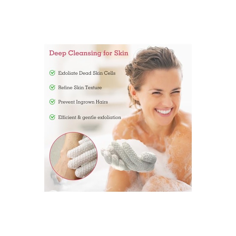 Evridwear - Guantes exfoliantes para baño, ducha, limpieza profunda, acné