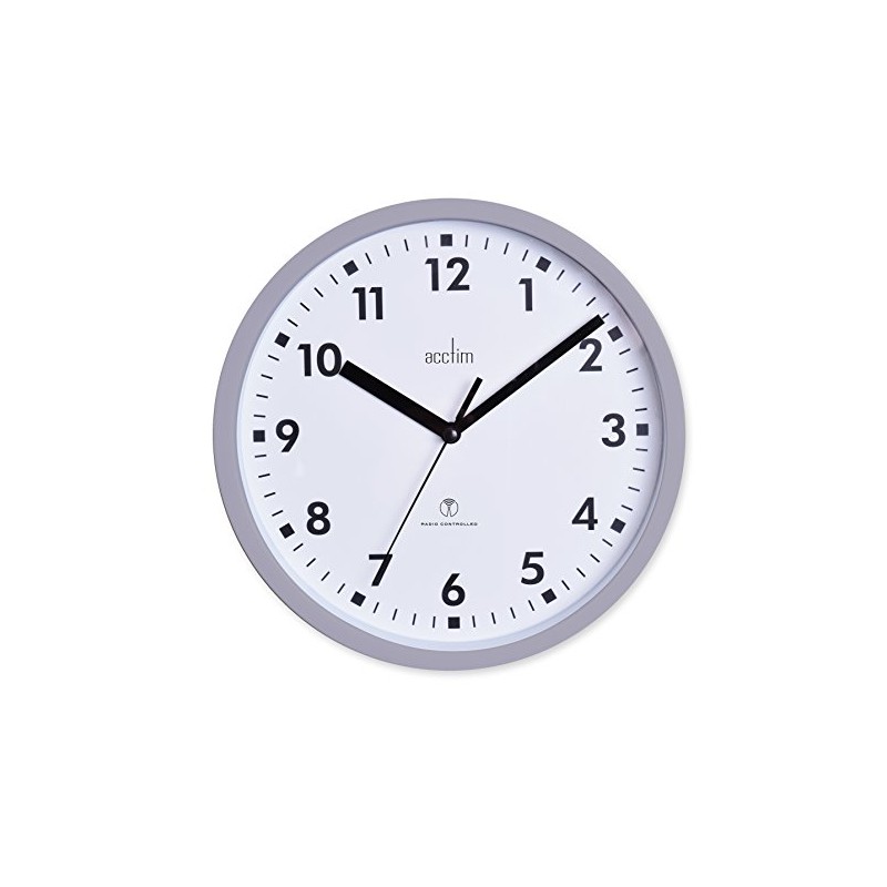Acctim 74667 Nardo 20cm Radio Controlled Grey Wall Clock