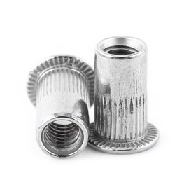 M3-M8 Flat Head Thread Rivet Nuts Stainless Steel Rivet Blind Nuts Aluminium Nutserts (M4) Pack of 20