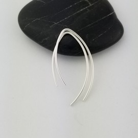 1 Inch Thin Sterling Silver Threader Earrings Open Hoop 20 Gauge (.8mm)