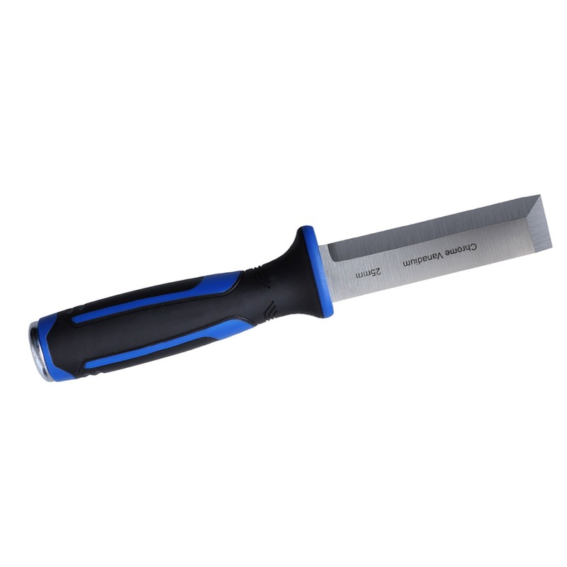 Wood Chisel Tool Hardened CR V Rubber Wrapped Handle Hand