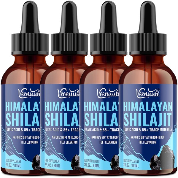 Pure Shilajit Liquid Drops, High Potency Himalayan Shilajit Drops, Enriched