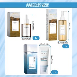 Centella Skin Care Set, Centella Cleansing Oil, Centella Serum & Sunscreen SPF 50, Madagascar Centella Light Cleansing Oil, Centella Asiatica Extract, Suitable for All Skin Types