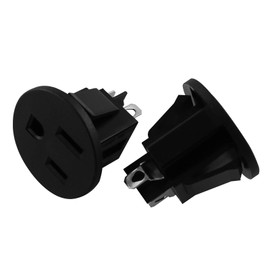 AXLIZER 2pcs US Type Industrial Plug Panel Mount Outlet Power Socket UL Certification Three-core Copper Foot AC Power Socket American Plug Panel Mount Socket