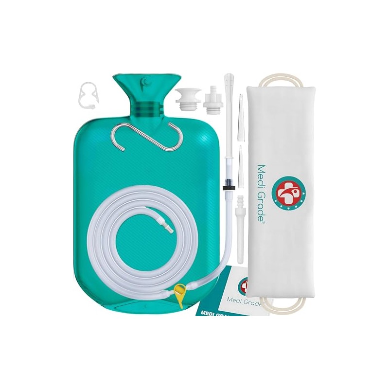 Medi Grade Enema Kit for Intimate Cleansing for Home, Turquoise,