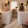 White Platform Dorm Bed Skirt Twin XL 42 Inch Drop,Extra