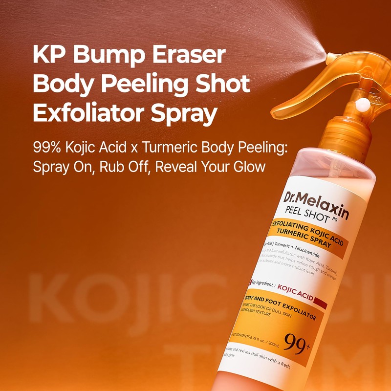 Dr.Melaxin Peel Shot Kojic Acid Turmeric Body Exfoliator Spray 6.76