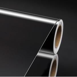 Livelynine 15.8x394in Black Glossy Wallpaper Peel and Stick Bathroom Cabinet Contact Paper Waterproof Kitchen Vinyl Wrap for Cabinets Doors Counter Top Covers Renter Friendly Sticky Cabinet Covering