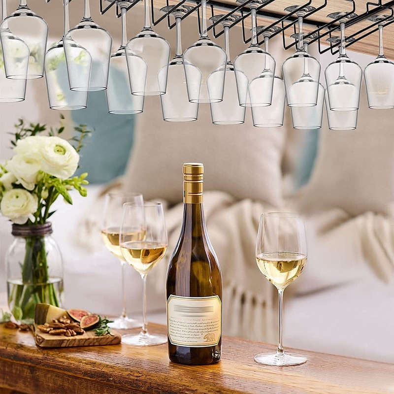 Xverycan Wine Glass Rack Under Cabinet, 8 Row Extreme Large