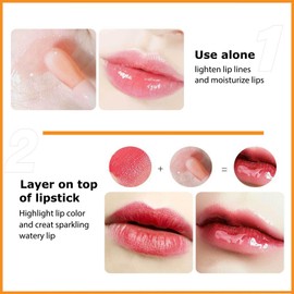 Hydrating Lip Glow Oil Long Lasting Plumping Lip Gloss Glitter Shine Liquid Lipstick Transparent Toot Lip Balm Crystal Jelly Moisturizing Lip Oil Repairing Lip Lines and Prevents Dry Cracked(#015)