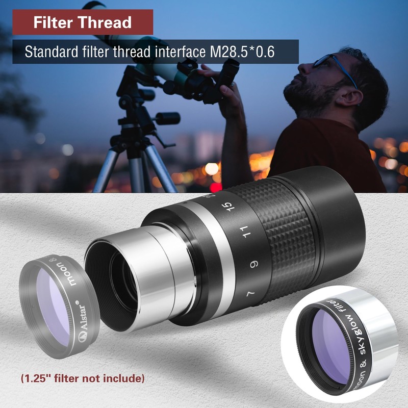 Alstar 1.25" 7-21mm Zoom Eyepiece for Telescope