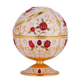 Hztyyier Globe Ashtray, Stamped Pattern Ball Creative Round Ball Vintage Ashtray Ball for Outdoors Indoors Home Hotel(Phnom Penh Rose)