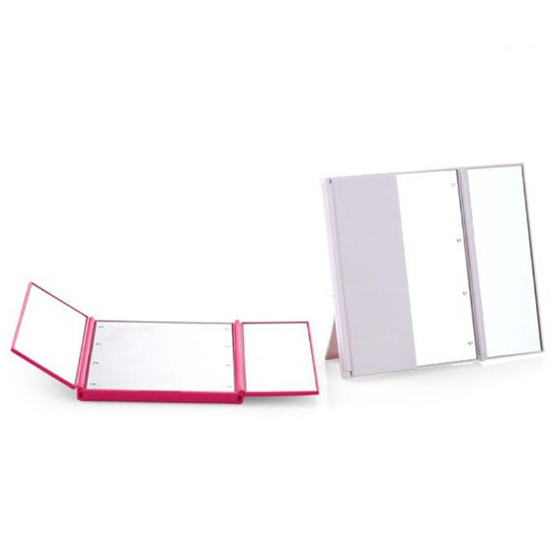 LED Trifold Makeup Mirror 360 Degree Tri Fold Led Illuminated