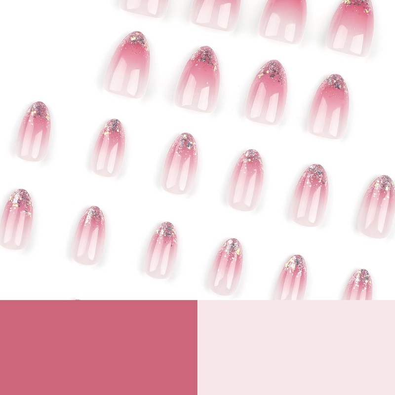 24 Piezas de Uñas Postizas a Presión, Uñas Falsas Cuadradas