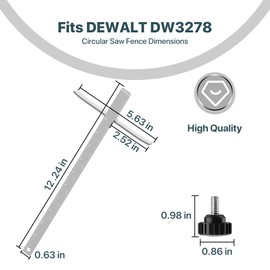 DW3278 Circular Saw Rip Fence Kit – Compatible with DeWalt DCS575, DCS570, DCS577, DWE575, DWS535, and Works with 7-1/4-Inch to 8-1/4-Inch Circular Saws, Includes Round Head Stop Screw and Spring