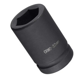 TOP-VIGOR 1 Inch Drive by 32mm 6-Point Impact Socket, Durable Reliable CR-MO 80mm Length, Standard Metric Sizes for Home Car Repair